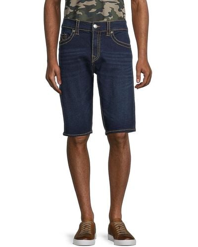 True Religion Ricky Bermuda Jean Shorts - Blue