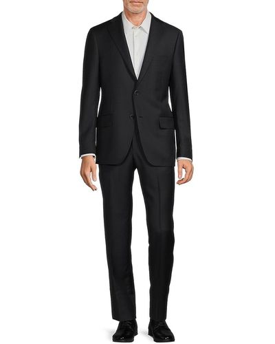 Samuelsohn Milburn Classic Fit Wool Suit - Black