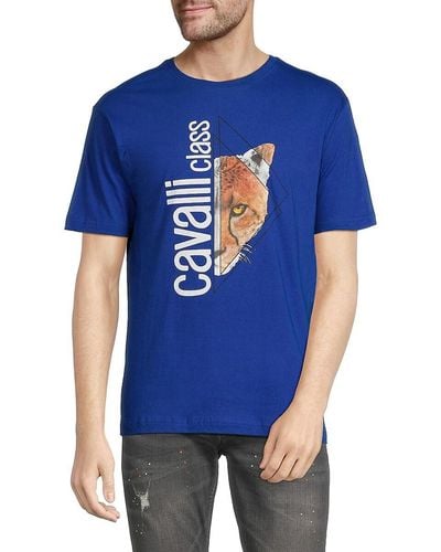 Class Roberto Cavalli Logo T-shirt - Blue