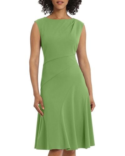 Maggy London Asymmetric Seam Fit & Flare Dress - Green