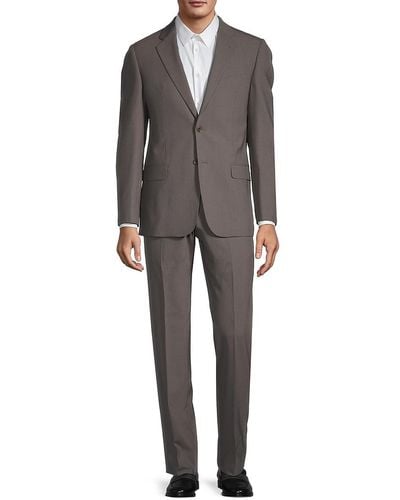 Armani Regular-fit Textured Suit - Gray
