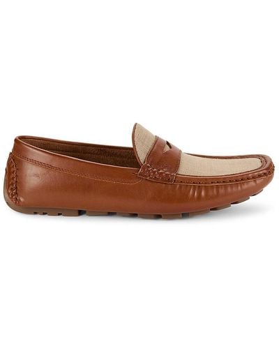 Tommy Hilfiger Colorblock Square Toe Loafers - Brown