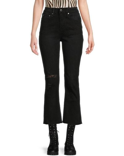 Class Roberto Cavalli High Rise Flare Cropped Jeans - Black