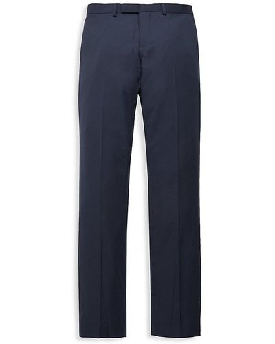 Sandro Flat-front Wool Trousers - Blue