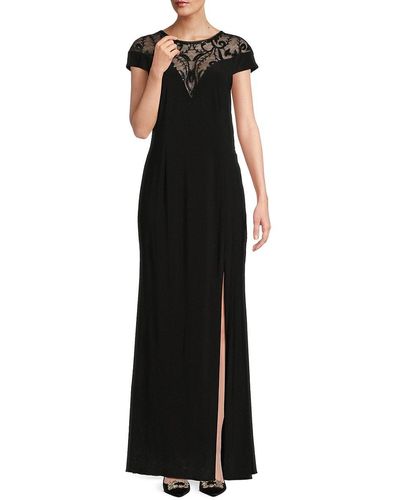 Adrianna Papell Illusion Gown - Black
