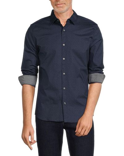 DKNY 'Remy Micro Pattern Shirt - Blue