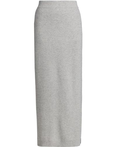 Brunello Cucinelli Wool Blend Maxi Skirt - Gray