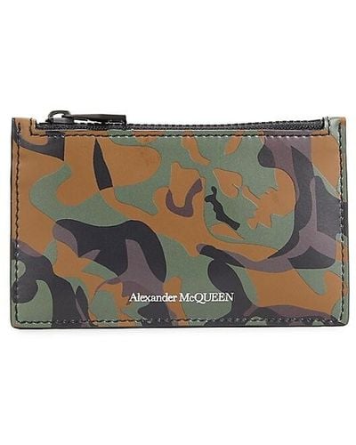 McQ Camouflage Leather Card Case - Green