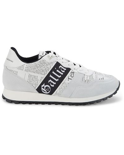John Galliano Gazette Leather Runners - White