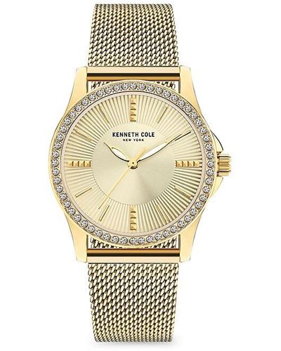 Kenneth Cole Classic 33.5mm Embellished Stainless Steel Strap Bracelet Watch - White