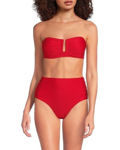 DKNY 2-piece Leopard Print Bikini Set - Red