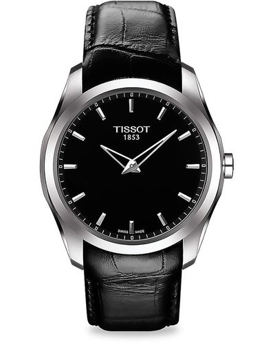 Tissot T Classic Couturier 39mm Stainless Steel & Leather Strap Watch - Black