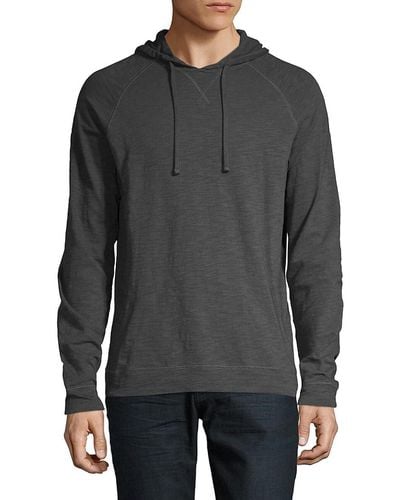 Vince Textured Cotton Hoodie - Gray