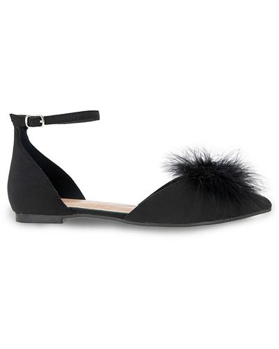 BCBGeneration Kassia Pom Pom Ballet Flats - Black