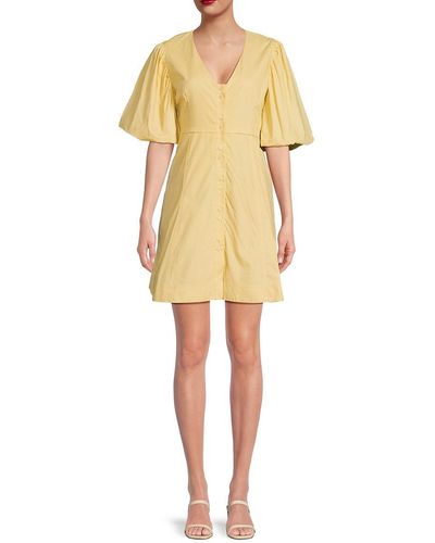 Endless Rose Puff Sleeve Mini Dress - Yellow