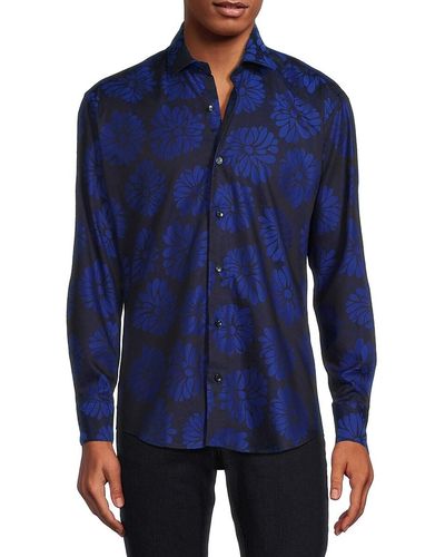 Bertigo Standard Fit Floral Shirt - Blue