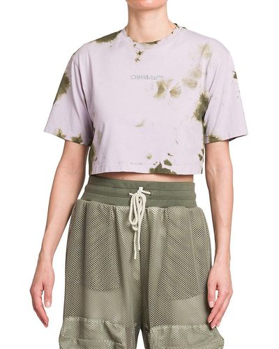 Off-White c/o Virgil Abloh Bling Tie-dye Cotton Crop T-shirt - Purple