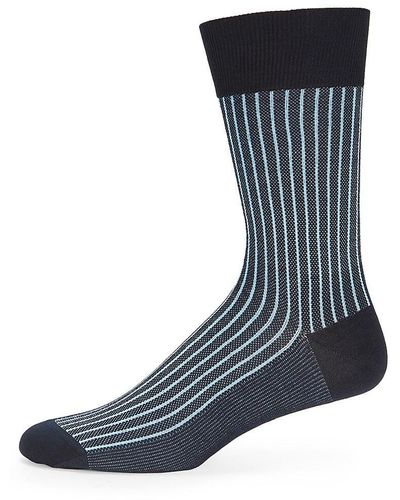 FALKE Oxford Striped Crew Socks - Black