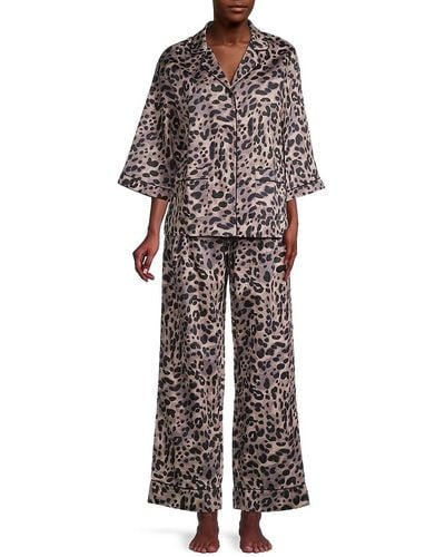 Donna Karan 2-piece Animal-print Pyjama Set - Multicolour