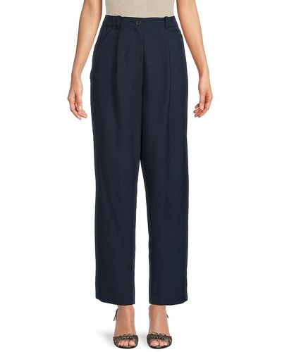 KENZO Tailored Fit Pleated Pants - Blue