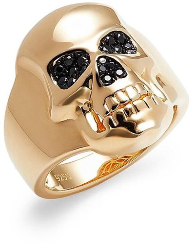 Effy Sterling Silver Skull Ring in White for Men Lyst Canada