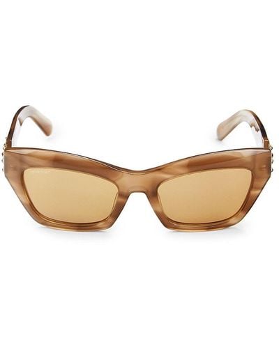 Swarovski 55mm Crystal Cat Eye Sunglasses - Natural