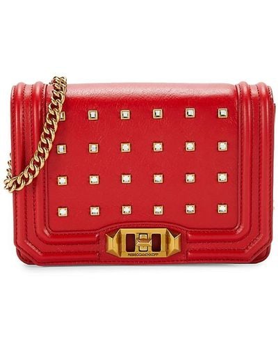 Rebecca Minkoff Embellished Leather Crossbody Bag - Red