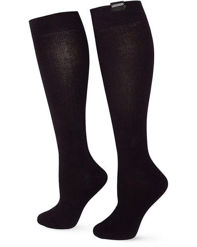 LECHERY Woven Tab 1-pack Knee High Socks - White