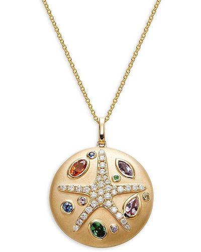 Effy Watercolors 14K Gold Multi Sapphire and Diamond Starfish Pendant –  effyjewelry.com