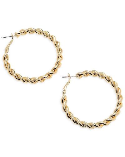 Shashi 14k Goldplated Twist Hoop Earrings - Metallic