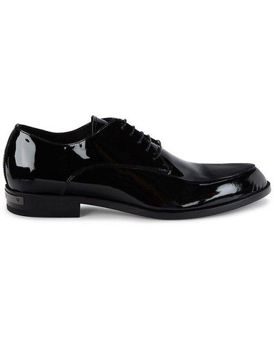 John Galliano Moc Toe Patent Leather Derbys - Black
