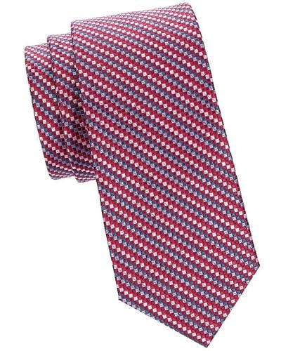 Saks Fifth Avenue Checkered Silk Tie - Pink