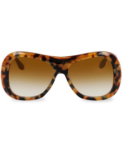 Victoria Beckham Sulptural 59mm Shield Sunglasses - Brown