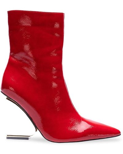 Lady Couture Princess Transparent Heel Ankle Boots - Red