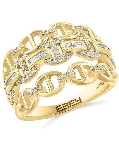 Effy 14k Yellow Gold & 0.35 Tcw Diamond Ring - Metallic