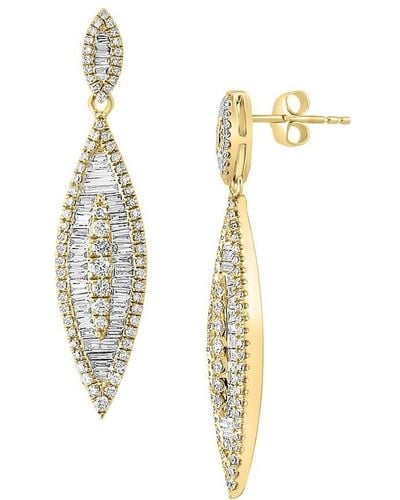 Effy 14k Yellow Gold & 1.55 Tcw Diamond Drop Earrings - Metallic