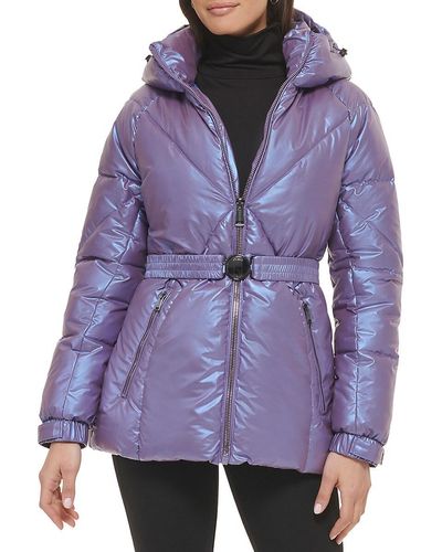 Guess Belted Puffer Jacket - White