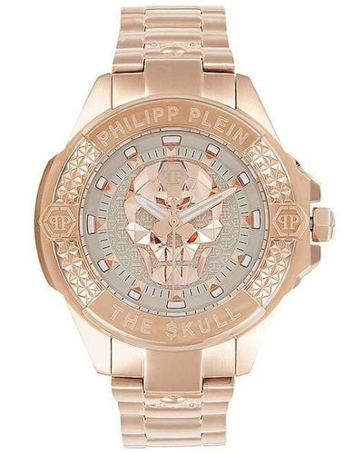 Philipp Plein $kull 41mm Rose Gold Tone Stainless Steel Bracelet Watch - Metallic