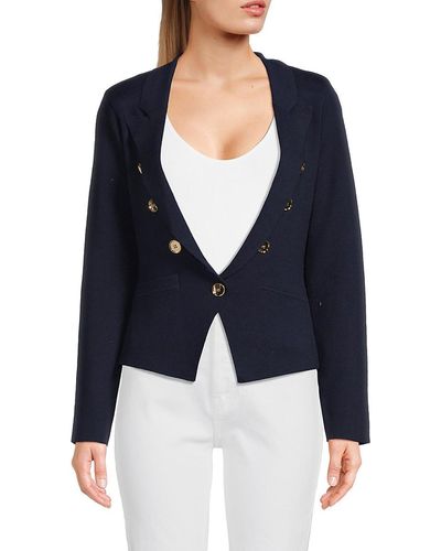 Central Park West Everly Double Breasted Blazer - Blue