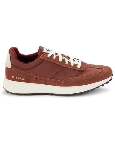 Cole Haan Grand Cc Midtown Contrast Sole Suede Sneakers - Red