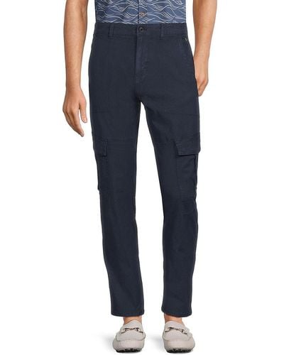 Blend Flat Front Cargo Trousers - Blue