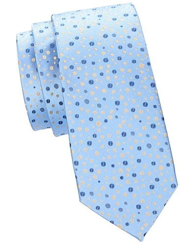 Ben Sherman Polka Dot Silk Jacquard Tie - Blue