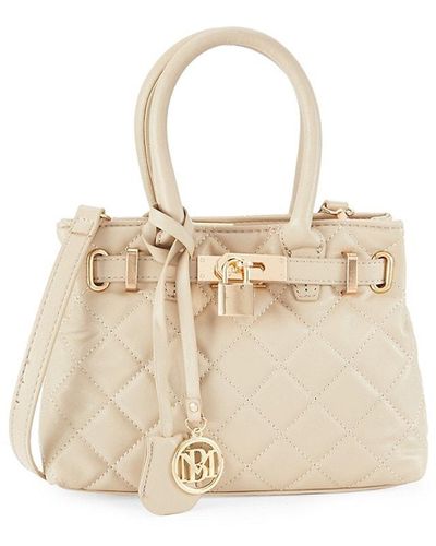 Badgley Mischka Quilted Two-Way Tote - Natural