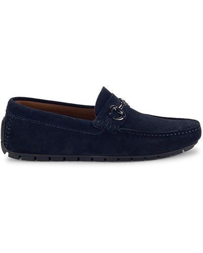 To Boot New York Hart Suede Moccasin Driving Loafers - Blue