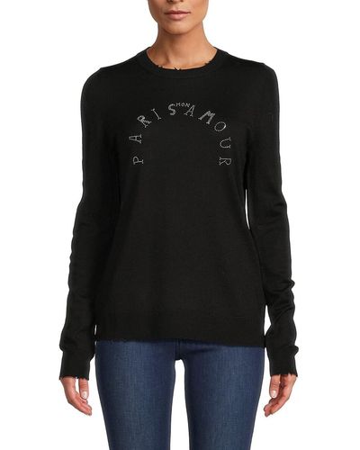 Zadig & Voltaire Embellished Merino Wool Sweater - Black