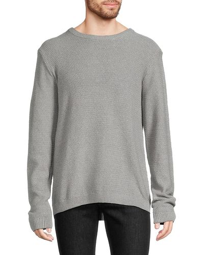 Kenneth Cole Textured High Low Sweater - Gray