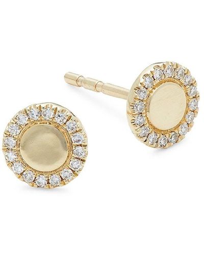 Saks Fifth Avenue 14k Yellow Gold & 0.1 Tcw Diamond Stud Earrings - Metallic
