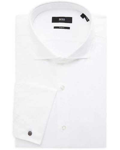 BOSS Jaiden French Cuff Slim Fit Dress Shirt - White