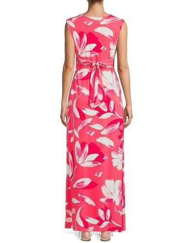 Eliza J Floral Twist Front Maxi Dress - Pink