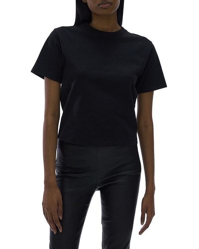 Helmut Lang Cotton Cropped T Shirt - Black
